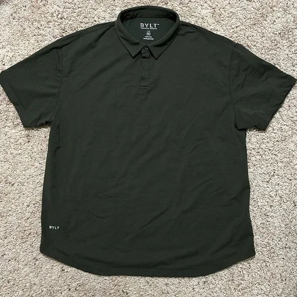 BYLT Premium Basics Lux Army Hunter Green Short Sleeve Polo Shirt Size XXL - Picture 1 of 6